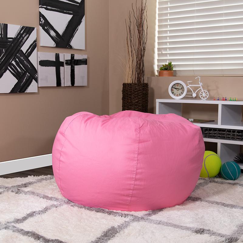 Oversized Solid Light Pink Refillable Bean Bag Chair for All Ages