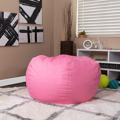 Oversized Solid Light Pink Refillable Bean Bag Chair for All Ages