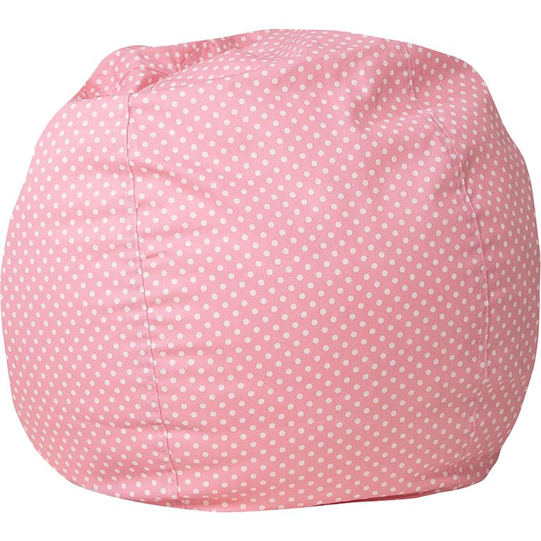 Small Light Pink Dot Refillable Bean Bag Chair for Kids and Teens