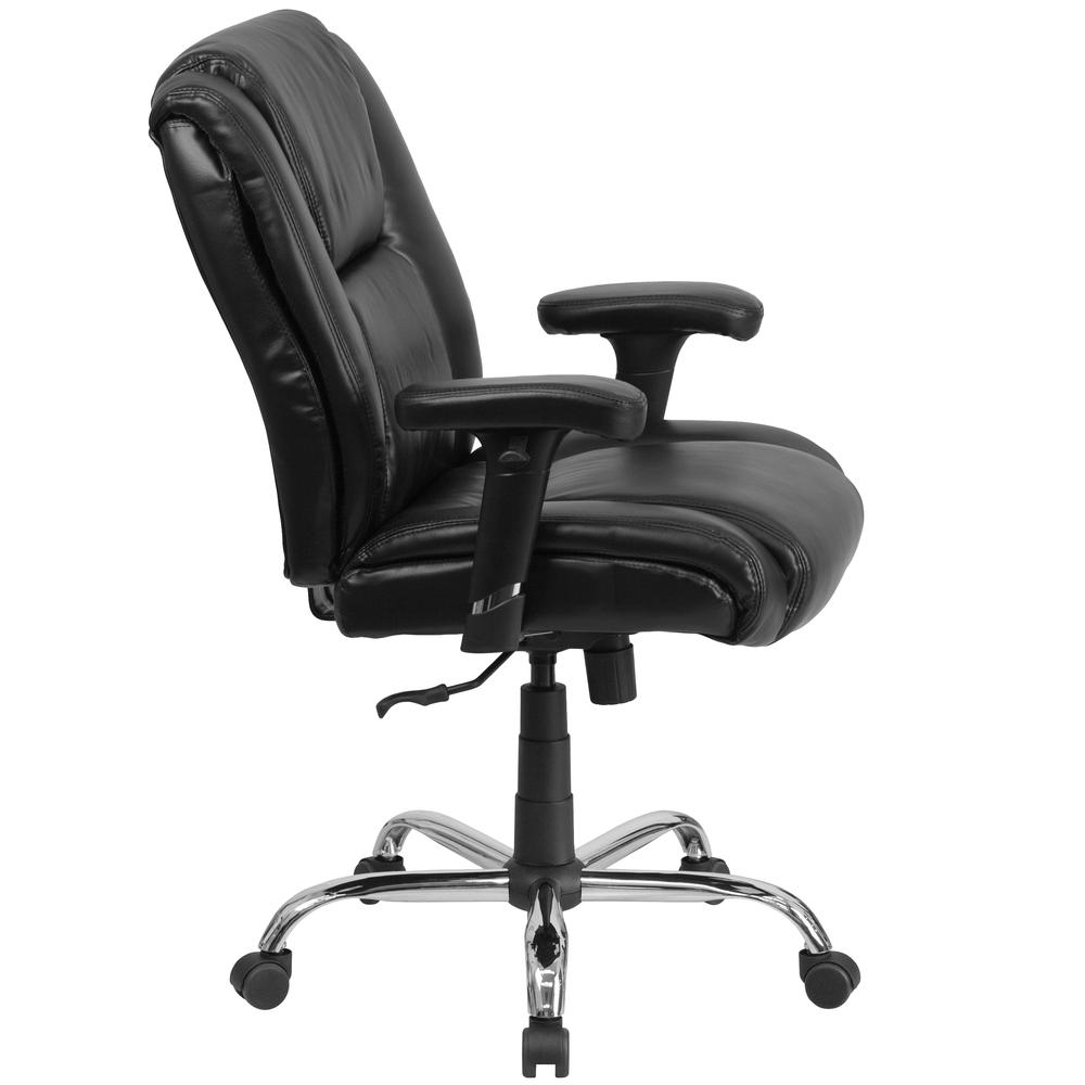 400 lb. Rated Black Task Office Chair with Chrome Base and Adjustable Arms