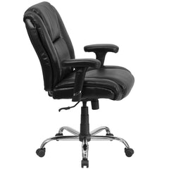 400 lb. Rated Black Task Office Chair with Chrome Base and Adjustable Arms