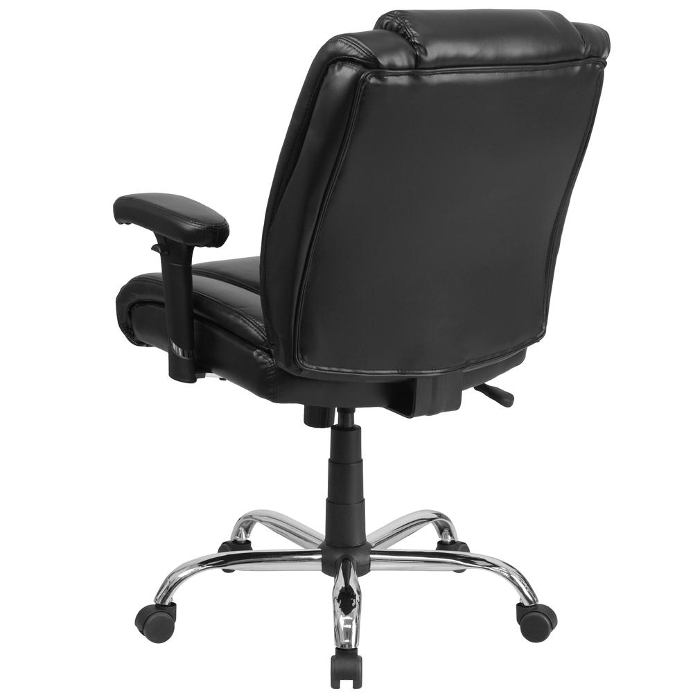 400 lb. Rated Black Task Office Chair with Chrome Base and Adjustable Arms