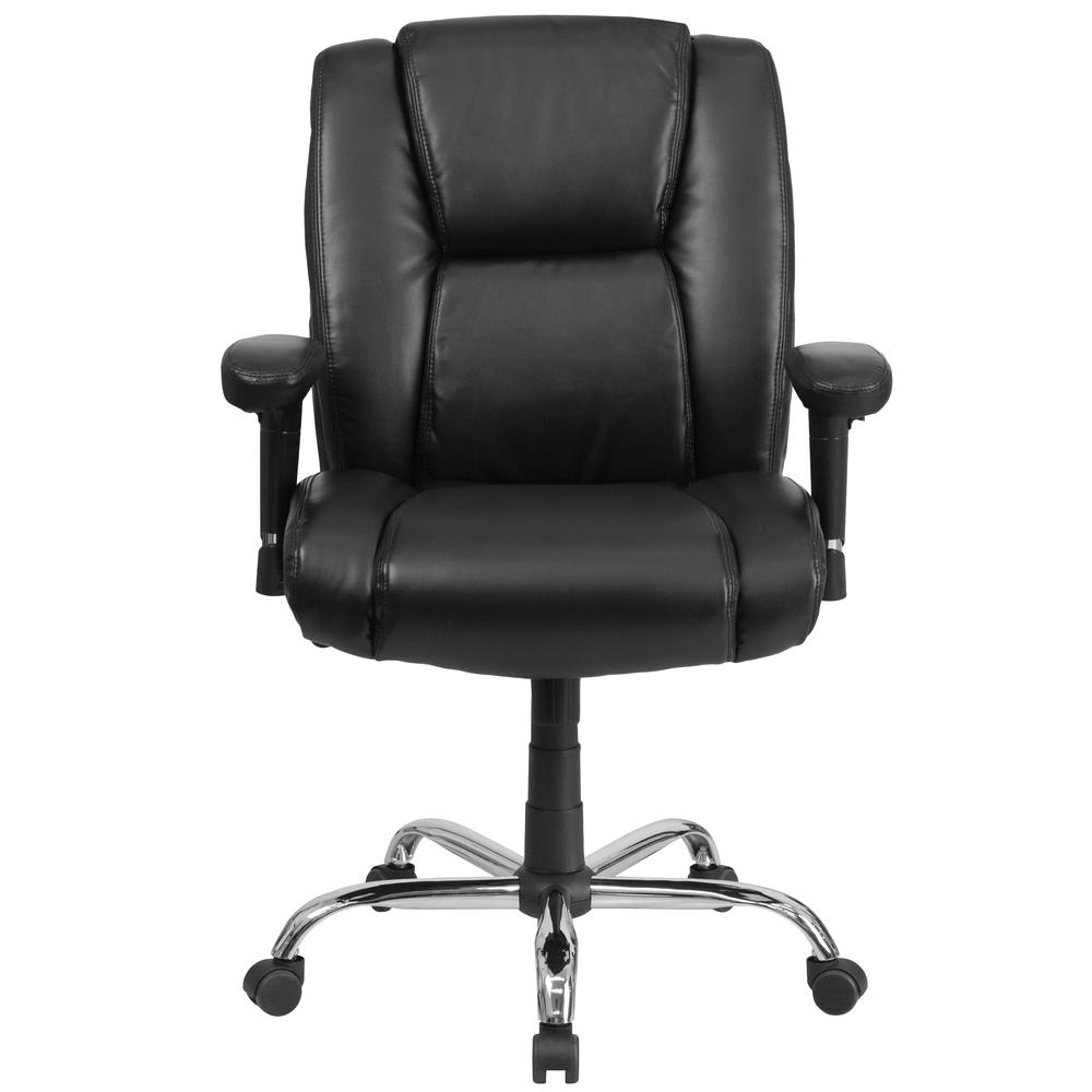 400 lb. Rated Black Task Office Chair with Chrome Base and Adjustable Arms