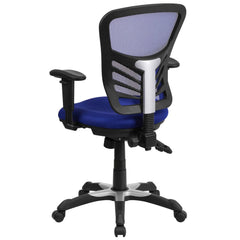 Mid-Back Blue Mesh Multifunction Executive Swivel Office Chair