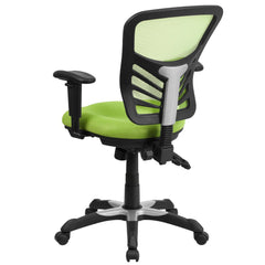 Mid-Back Green Mesh Multifunction Executive Swivel Office Chair