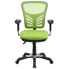 Mid-Back Green Mesh Multifunction Executive Swivel Office Chair