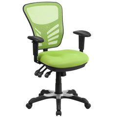 Mid-Back Green Mesh Multifunction Executive Swivel Office Chair