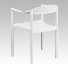 1000 lb. Capacity White Plastic Cafe Stack Chair