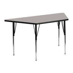 22.5''W x 45''L Trapezoid Grey HP Activity Table - Standard Height Legs