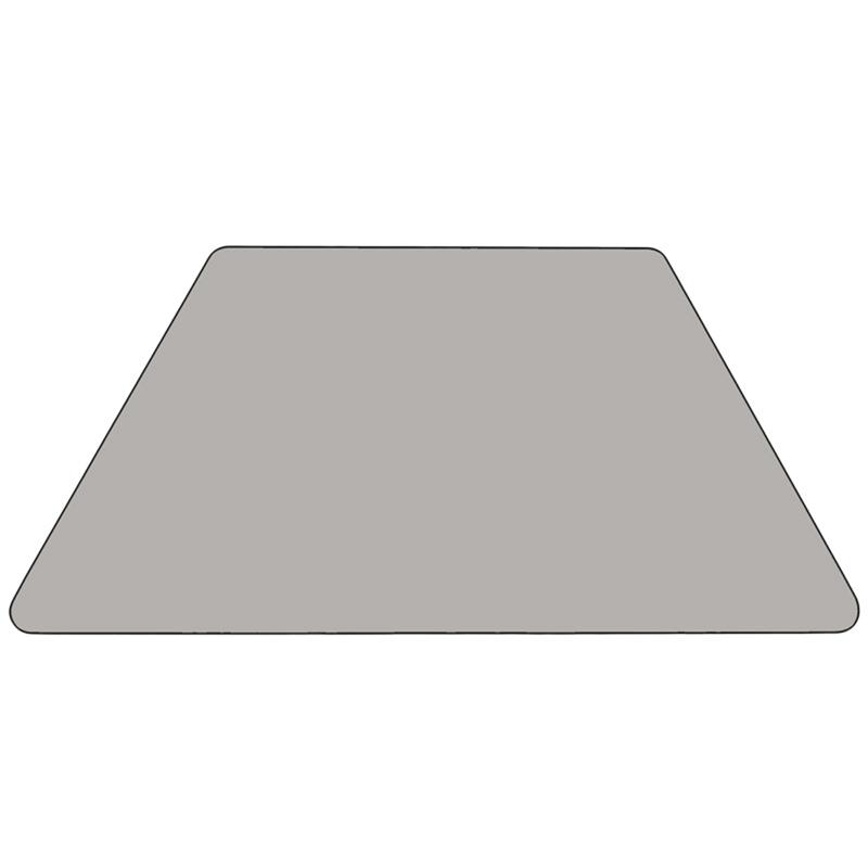 22.5''W x 45''L Trapezoid Grey HP Activity Table - Standard Height Legs