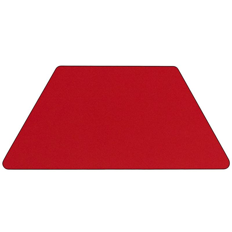 22.5''W x 45''L Trapezoid Red HP Activity Table - Standard Height Legs