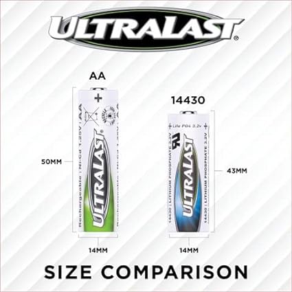 Ultralast UL14430SL-2P UL14430SL-2P 14430 Lithium Batteries for Solar Lighting, 2 pk