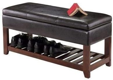 Winsome Monza Storage Bench with Cushion Seat, Espresso (94143)