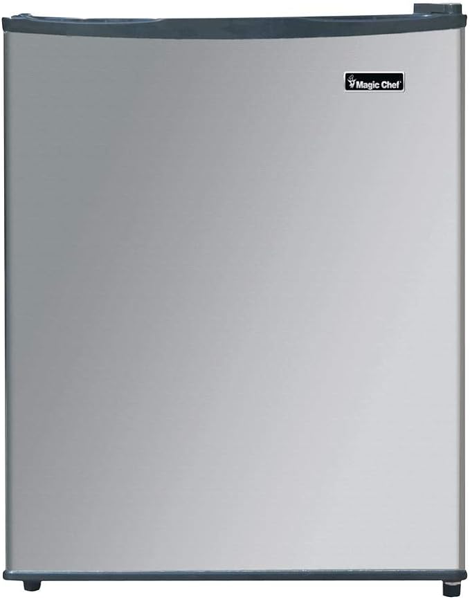 Magic Chef Energy Star Mini Refrigerator, Small Refrigerator for Office, Apartment, or Dorm, Stainless-Steel Finish, 2.4 Cubic Feet