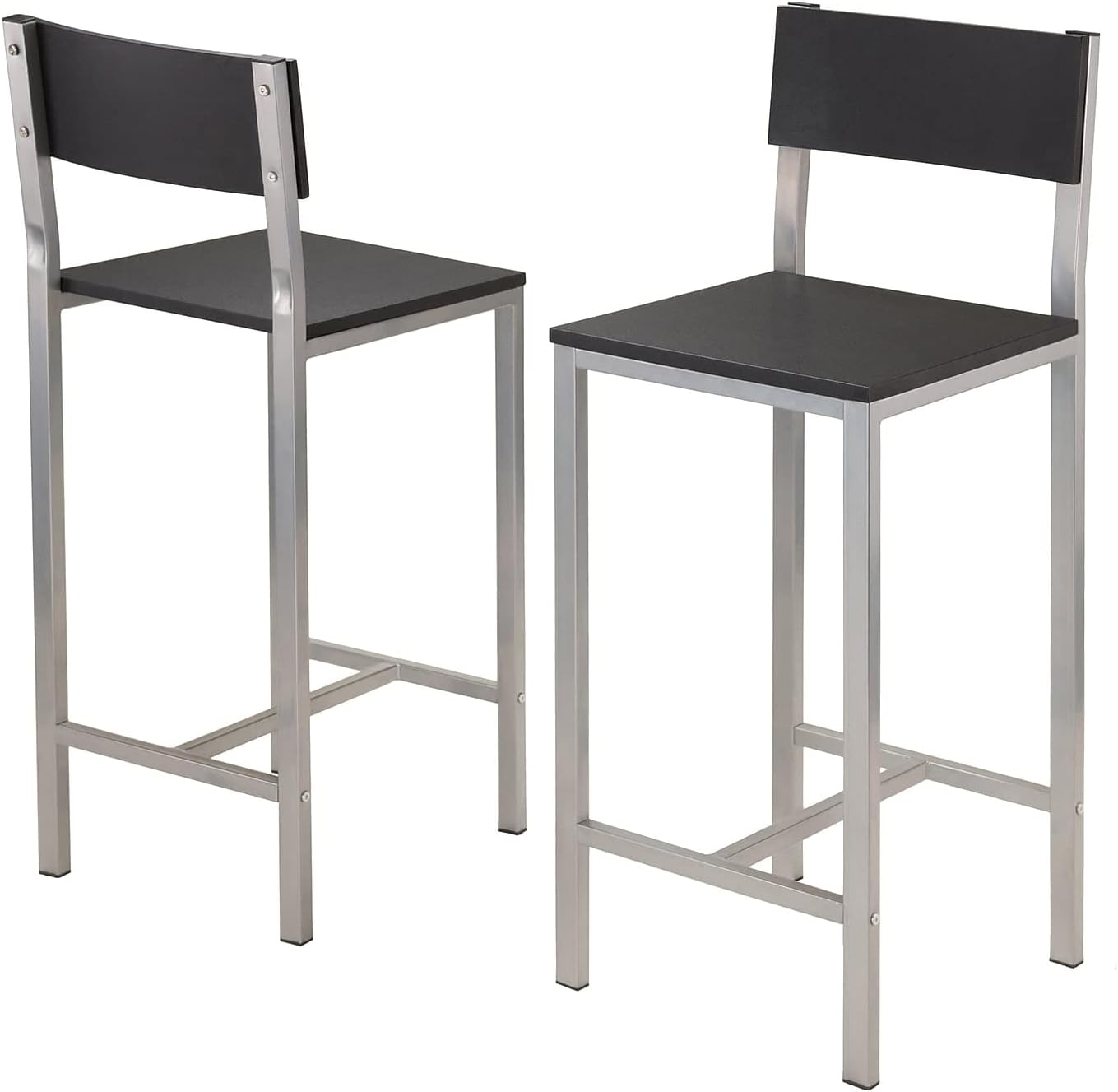 Winsome Hanley Table with Two 26" High Back Stools, Black (93336)