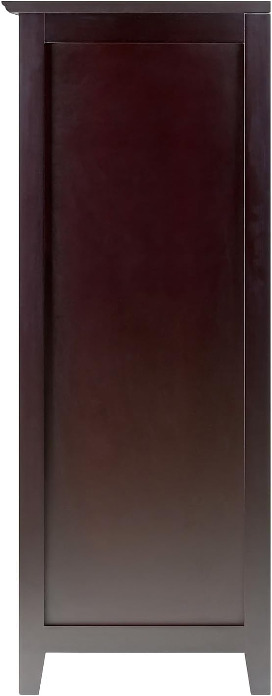Winsome Bordeaux Modular Wine Cabinet X-Panel, Dark Wood Finish (92442)