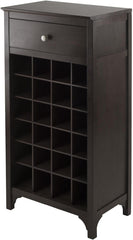 Winsome Ancona Modular 24 Bottle Wine Cabinet with Drawer 19.09W x 12.6D x 37.52H-Inches, Dark Espresso