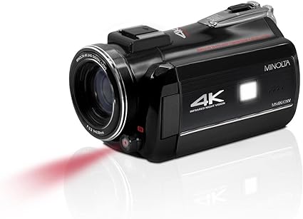 Minolta MN4K40NV 4K Ultra HD 16x Digital Zoom IR Night Vision Video Camcorder (Black)