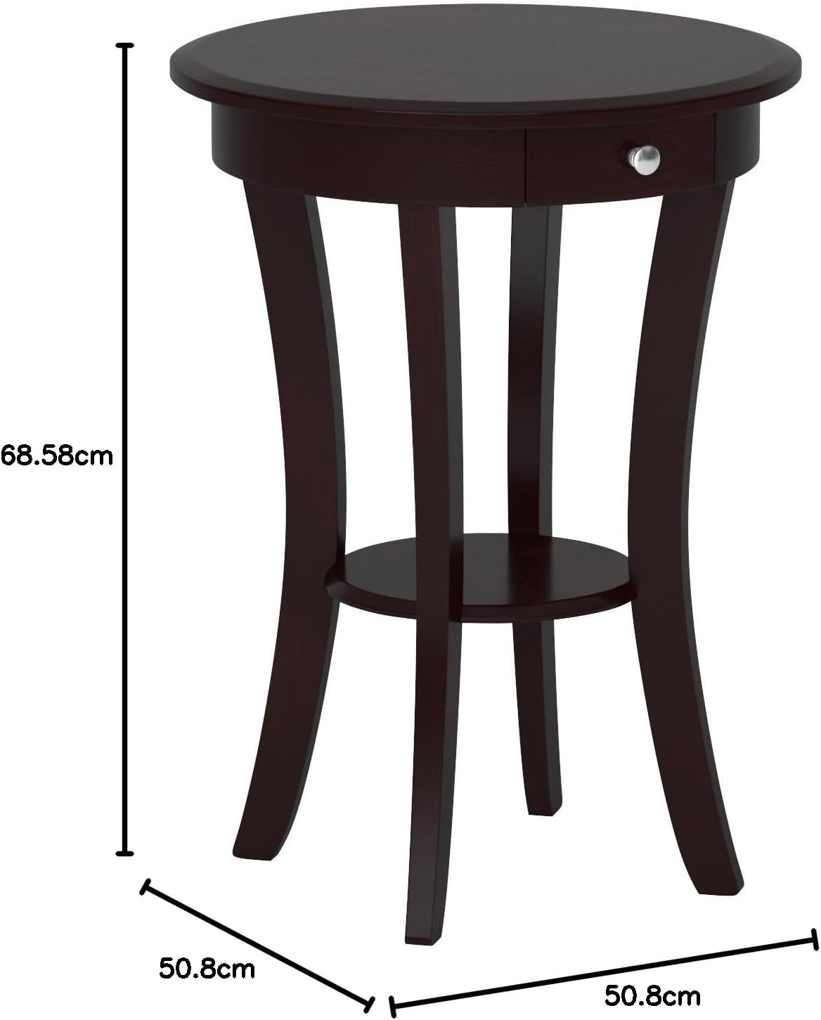 Winsome Wood Sasha Accent Table, Cappuccino(color may slightly vary), 20 in x 20 in x 27 in