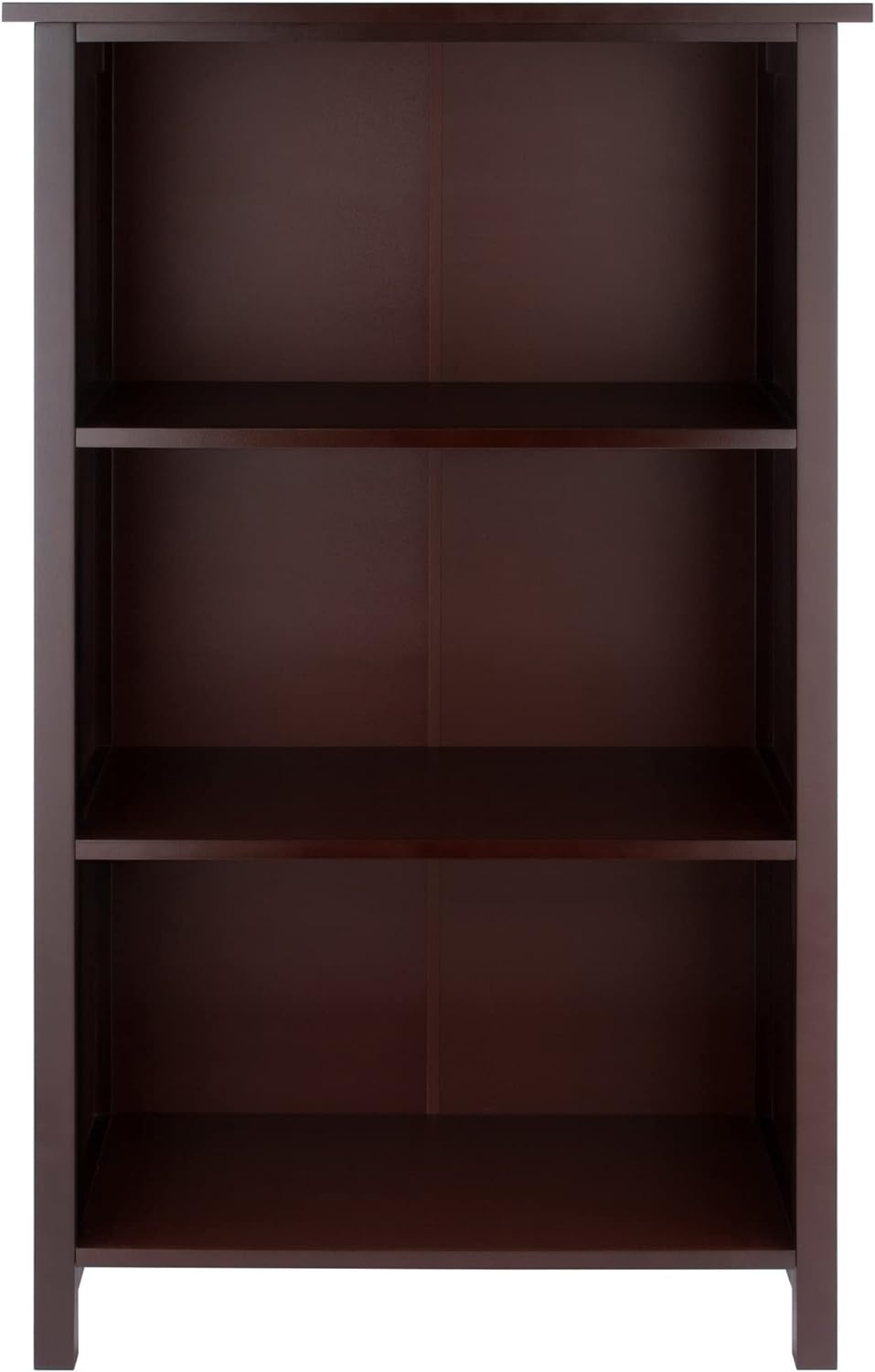 Winsome Milan Solid/Composite Wood 4-Tier Medium Storage Shelf or Bookcase, Antique Walnut (94328)