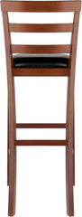 Winsome Simone 2-Pc Cushion Ladder-Back Bar Stool Set, Black and Walnut