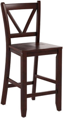 Winsome Wood Victor 2-Piece V-Back Counter Stools, 24-Inch, Brown