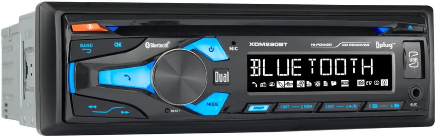 Dual XDM290BT Single Din Am/fm Cd Player With Bluetooth Usb Aux In 200 Watts Max