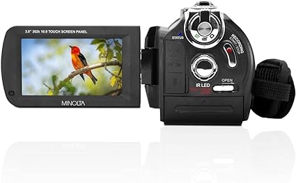 Minolta MN4K40NV 4K Ultra HD 16x Digital Zoom IR Night Vision Video Camcorder (Black)