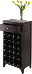 Winsome Ancona Modular 24 Bottle Wine Cabinet with Drawer 19.09W x 12.6D x 37.52H-Inches, Dark Espresso