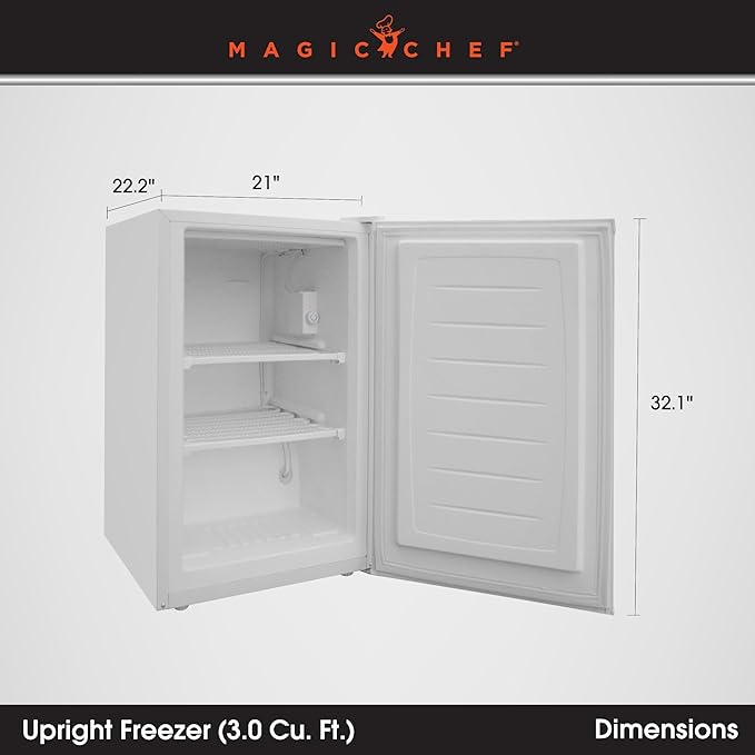 Magic Chef MCUF3W2 3 Cubic-ft Upright Freezer