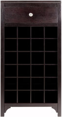 Winsome Ancona Modular 24 Bottle Wine Cabinet with Drawer 19.09W x 12.6D x 37.52H-Inches, Dark Espresso