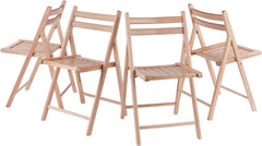 Robin 4-PC Folding Chair Set - Parent,Natural Finish, Set of 4, Wood