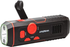 Life+Gear LG38-60675-RED 120-Lumen Stormproof USB Crank Flashlight & Radio