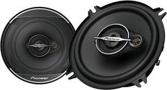 Pioneer A-Series Standard TS-A1371F, 3-Way Coaxial Car Audio Speakers, Full Range, Clear Sound Quality, Easy Installation and Enhanced Bass Response, Black and Gold Colored 5.25” Round Speakers