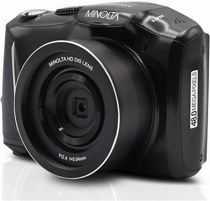 Minolta MND50-BK MND50 16x Digital Zoom 48 MP/4K Ultra HD Digital Camera (Black)