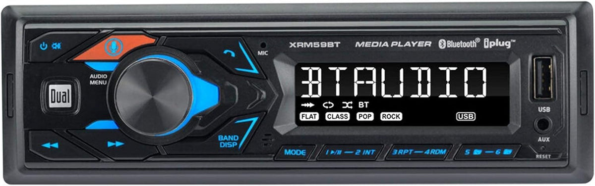 Dual XRM59BT Single-DIN In-Dash All-Digital Media Receiver with Bluetooth