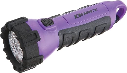 Dorcy 55 Lumen Floating Water Resistant LED Flashlight with Carabineer Clip, Purple (41-2508)