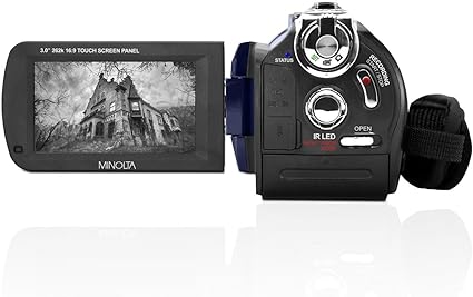 Minolta MN4K40NV-BL MN4K40NV 4K Ultra HD 16x Digital Zoom IR Night Vision Video Camcorder (Blue)