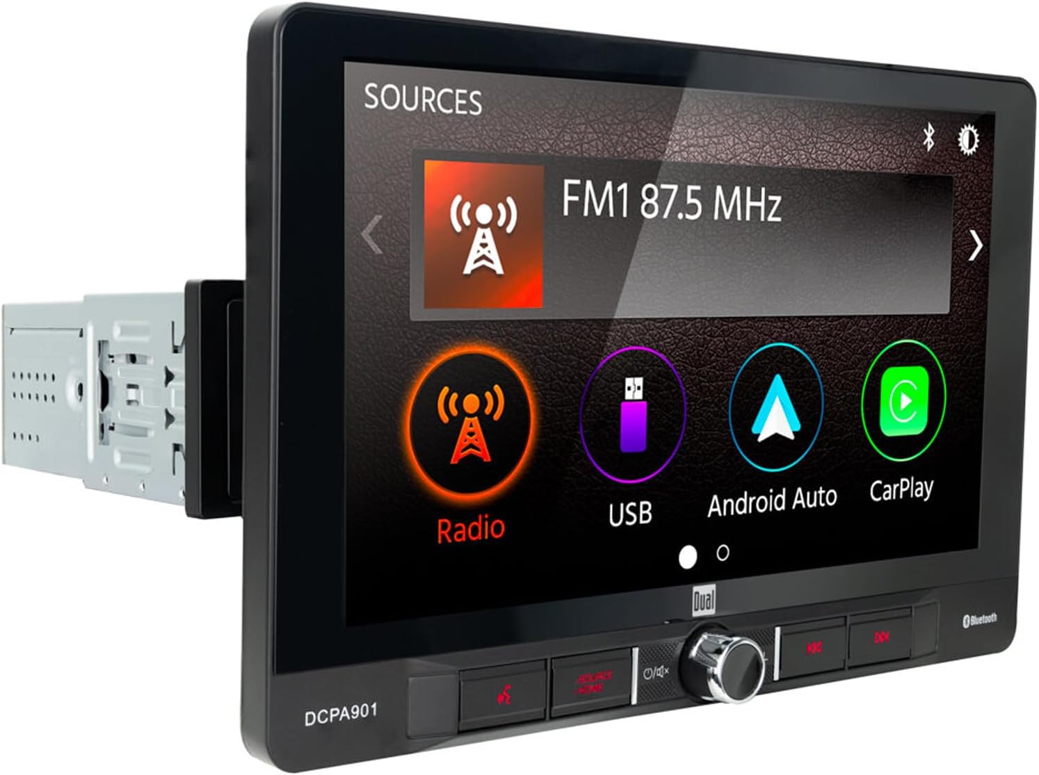 Dual DCPA901 9-Inch Single-DIN in-Dash Digital Media Receiver with Bluetooth, Android Auto and Wired Apple CarPlay