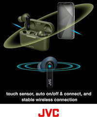 JVC HAA9TB RIPTIDZ Bluetooth Earbuds, True Wireless with Charging Case (Black)