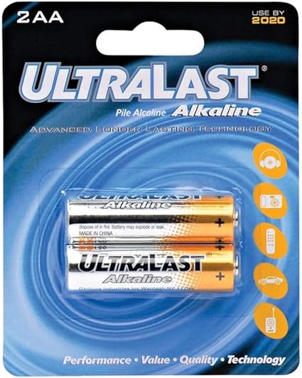 Ultralast ULA2AA AA Alkaline Batteries, 2 pack