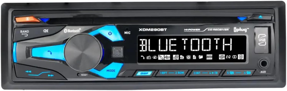 Dual XDM290BT Single Din Am/fm Cd Player With Bluetooth Usb Aux In 200 Watts Max