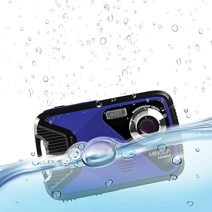 Minolta MN30WP-BL MN30WP Waterproof 4x Digital Zoom 21 MP/1080p Digital Camera (Blue)