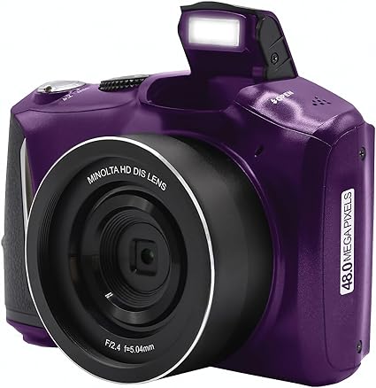 Minolta MND50-P MND50 16x Digital Zoom 48 MP/4K Ultra HD Digital Camera (Purple)