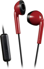 JVC HAF19MRB Retro In-Ear Wired Earbuds with Microphone (Red)