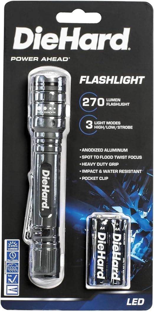 DieHard 41-6647 270-Lumen Aluminum Twist-Focus Flashlight