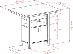 Winsome Albany High Dining Table, Walnut, 29.92 in x 41.73 in x 35.83 in