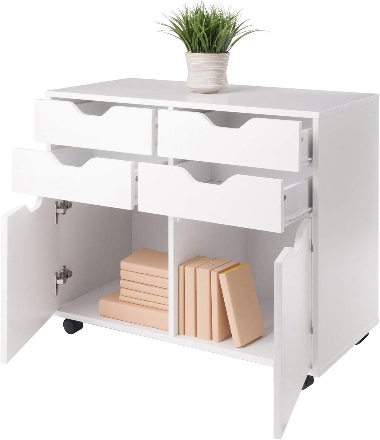 Winsome Wood Halifax Cabinet, 4-Drawer, White