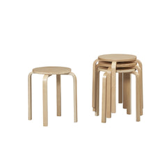 17 Inches Bentwood Stool - Natural Set Of 4
