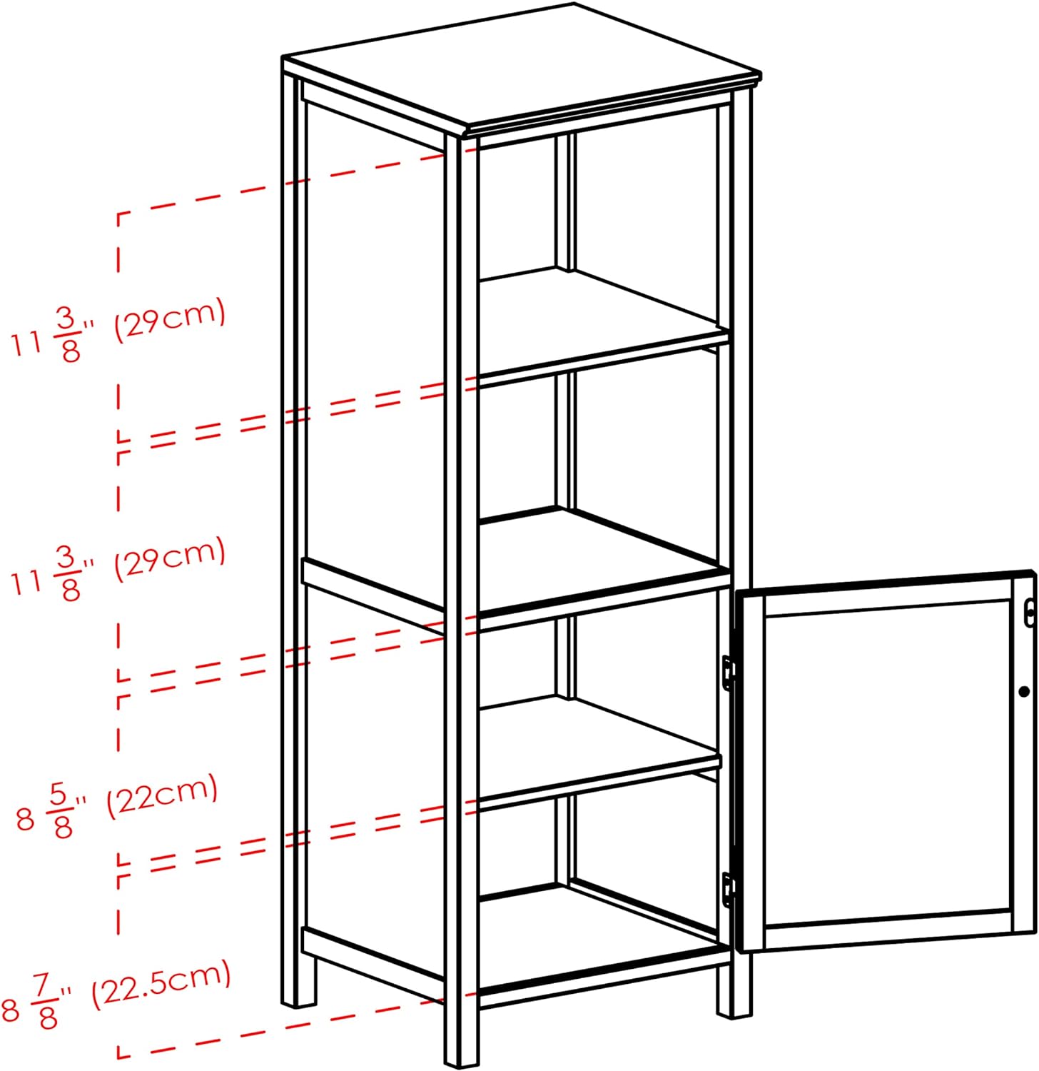 Winsome 94421 Pantry Cupboard with 2 Shelves, Antique Walnut (94421)